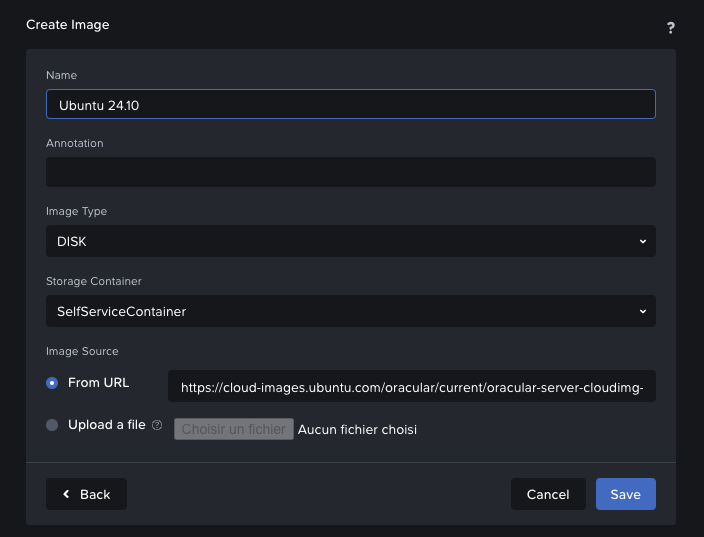 Nutanix Upload Image